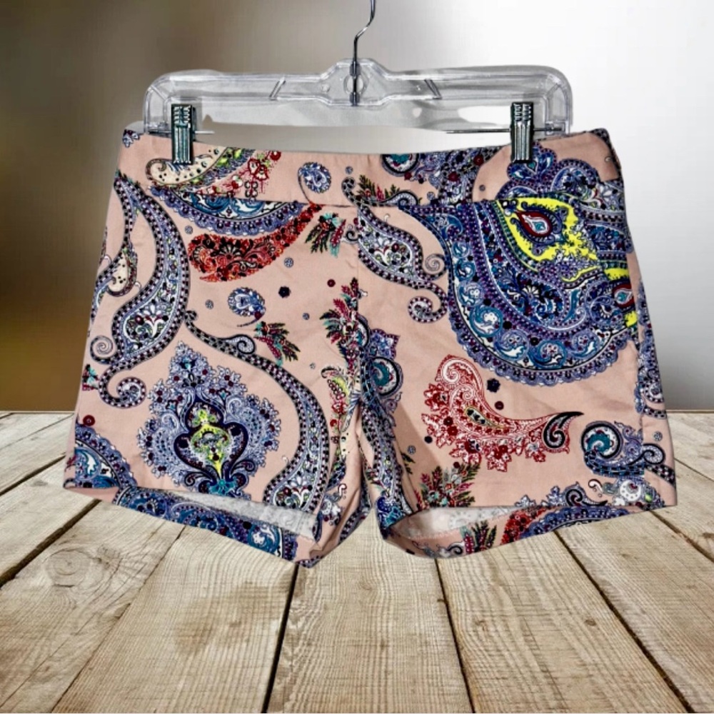 Express High Waist Pink Paisley Shorts
